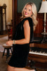 SSYS Delia One Shoulder Velvet Bow Dress In Black