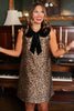 SSYS Cora Velvet Collar Dress In Gold Spotted Animal