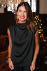 SSYS Adele Satin Cowl Neck Sleeveless Top In Black