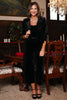 SSYS Marina Velvet Square Neck Tank In Black