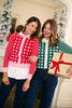 SSYS Elina Long Sleeve Gingham Sweater In Red Pink
