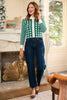SSYS Elina Long Sleeve Gingham Sweater In Hunter