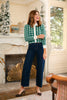 SSYS Elina Long Sleeve Gingham Sweater In Hunter