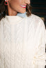 SSYS Giselle Cable Knit Mock Neck Sweater In Ivory