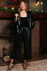 SSYS Sequin Jules Barrel Crop Pants In Black