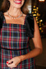 SSYS Kenna Velvet Bow Maxi Dress In Black Tartan