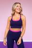 SSYS Navy Layered Sports Bra In Pink Contrast