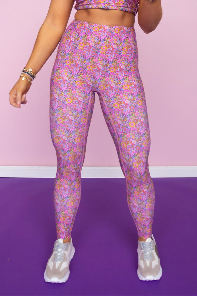 SSYS Navy Floral Compression Leggings