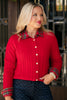 SSYS Lizzy Cable Knit Cardigan In Red