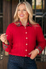 SSYS Lizzy Cable Knit Cardigan In Red
