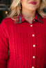 SSYS Lizzy Cable Knit Cardigan In Red