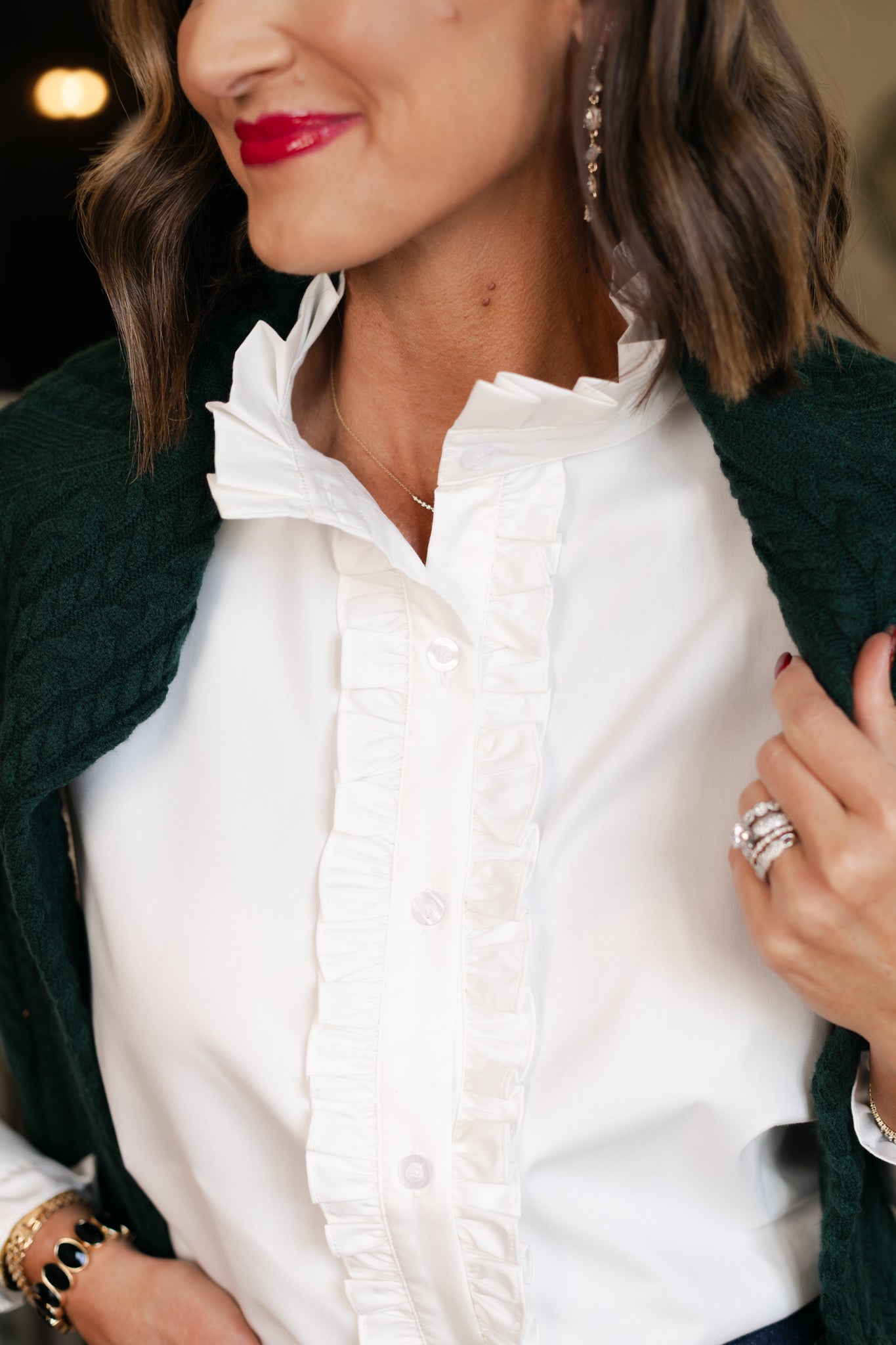 SSYS Romy Ruffle Top In White