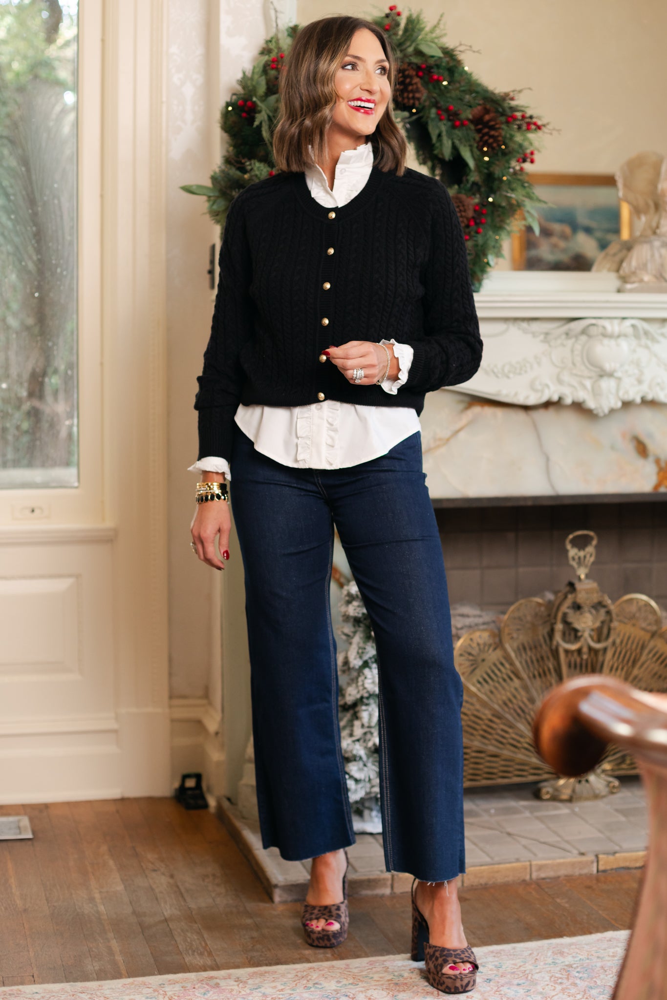 SSYS Lizzy Cable Knit Cardigan In Black