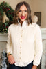 SSYS Lizzy Cable Knit Cardigan In Ivory