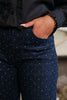 Lovervet High Rise Rhinestone Studded Barrels Jeans