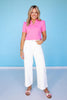 SSYS Violet Ruffle Collar Top In Bright Pink