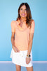 SSYS Violet Ruffle Collar Top In Coral