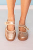 Gold Retro Stripe Sneaker Mary Jane Flats