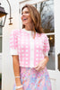 SSYS Grier Gingham Sweater In Light Pink