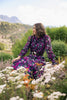 SSYS Wrenley Sheer Long Sleeve Tiered Maxi Dress In Berry Floral