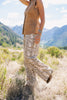 SSYS Victoria Slim Wide Leg Jeans In Scale Animal