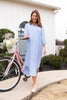 SSYS Saylor Preppy Shirt Dress In Blue