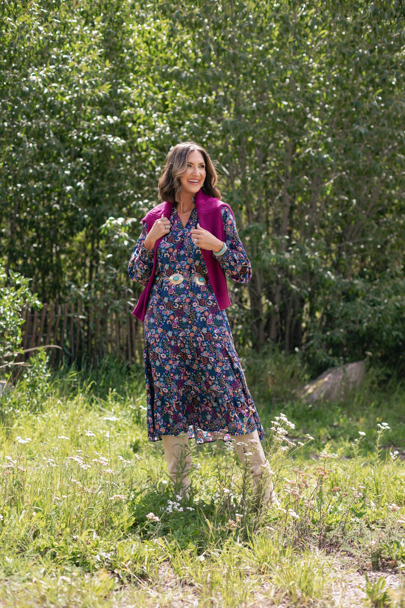 SSYS Rowan Long Sleeve Maxi Dress In Twilight Floral
