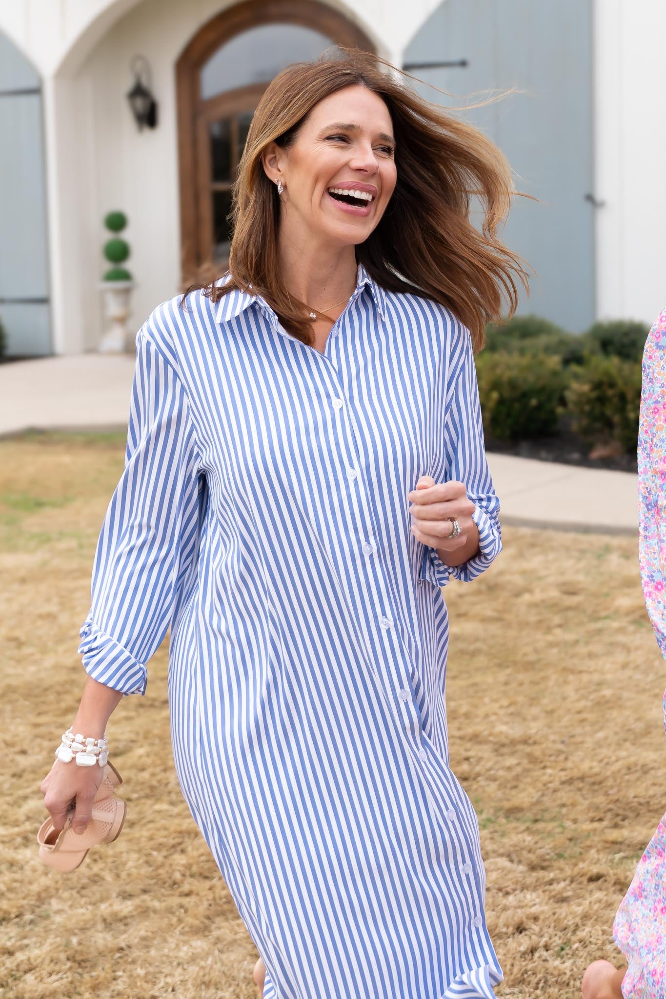 SSYS Saylor Preppy Shirt Dress In Blue