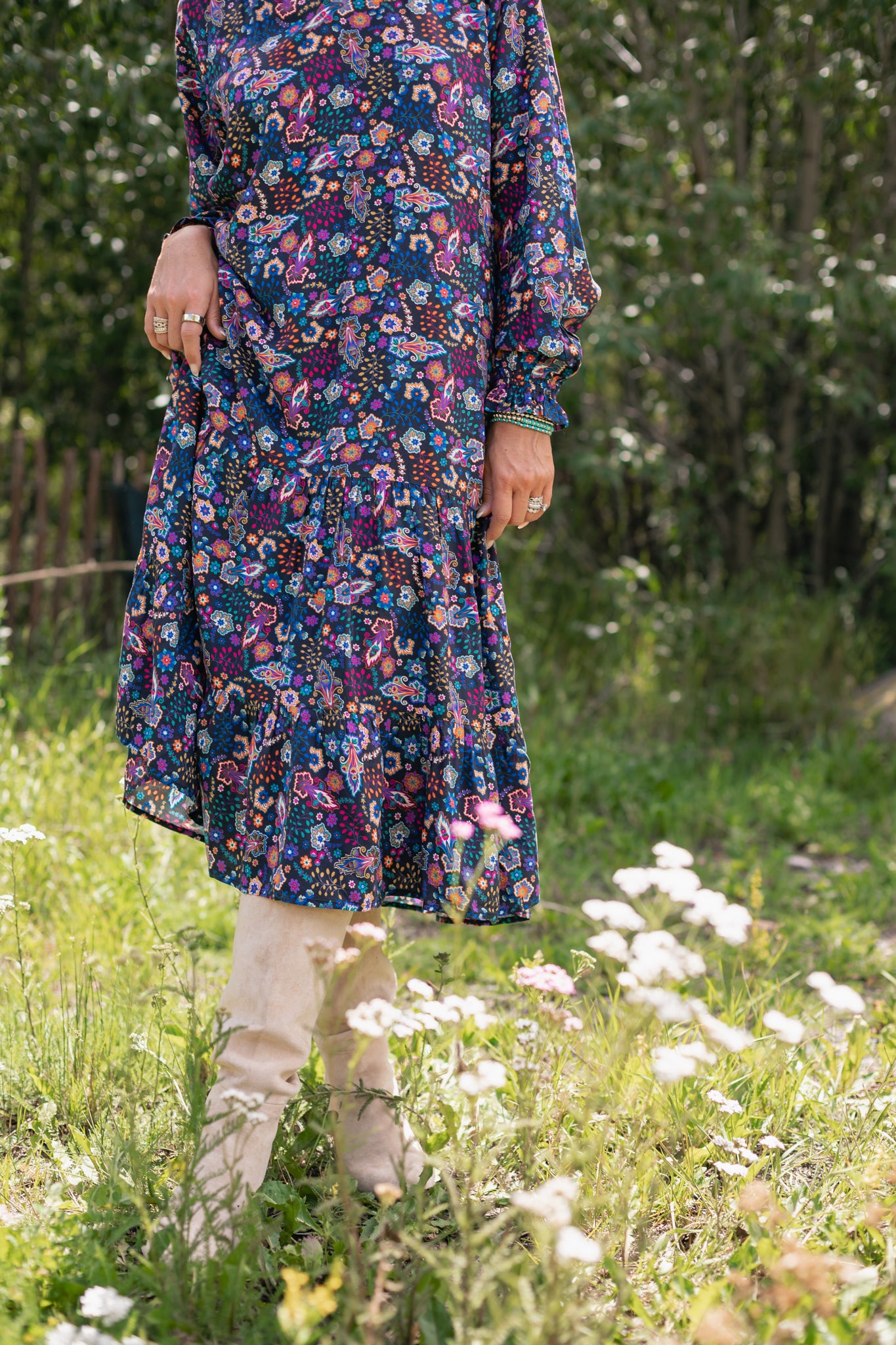 SSYS Rowan Long Sleeve Maxi Dress In Twilight Floral