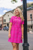 SSYS Nina Tweed Peter Pan Collar Dress In Magenta