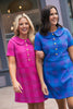 SSYS Nina Tweed Peter Pan Collar Dress In Magenta