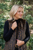 SSYS Dark Brown Animal Faux Fur Long Line Vest
