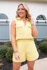 SSYS Gretta Sleeveless Tweed Trouser Shorts Set In Butter Yellow *FINAL SALE*