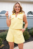 SSYS Gretta Sleeveless Tweed Trouser Shorts Set In Butter Yellow *FINAL SALE*