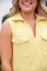SSYS Gretta Sleeveless Tweed Trouser Shorts Set In Butter Yellow *FINAL SALE*