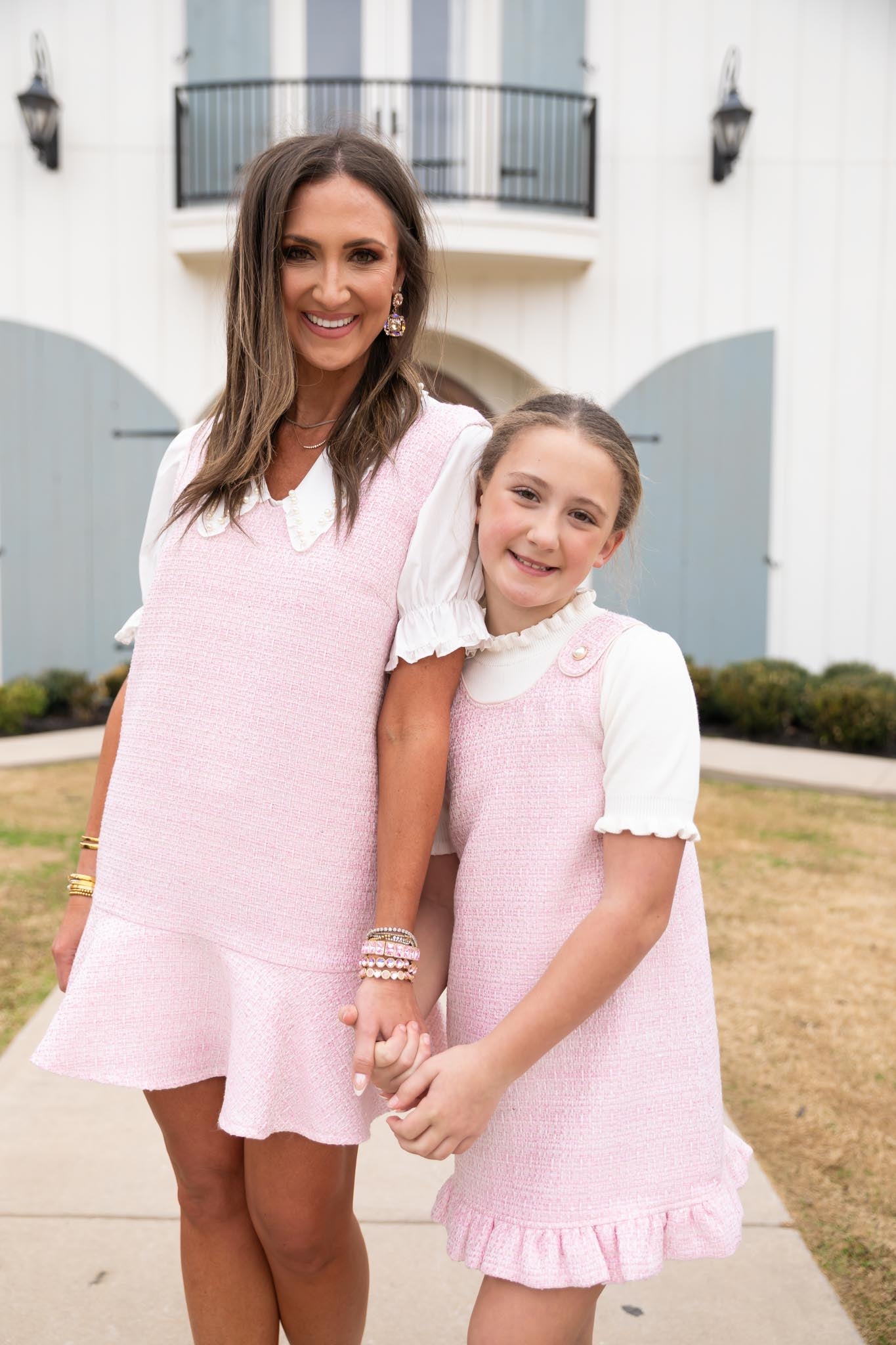 SSYS Kids Joyelle Sparkle Light Pink Tweed Jumper Dress