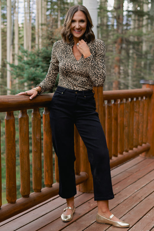 SSYS Kitt Stretch Black Denim Petite Barrel Jeans