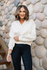 SSYS Lara V Neck Fleece Lined Cropped Sweatshirt In Heather Gray