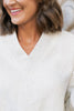 SSYS Lara V Neck Fleece Lined Cropped Sweatshirt In Heather Gray