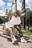 SSYS Ava Cable Quilted Pullover In Ivory With Gold Zipper