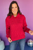 SSYS The Ava Top In Red, ssys the label, ssys pullover, must have pullover, must have style, must have fall, fall fashion, fall style, elevated style, elevated pullover, mom style, quilted style, shop style your senses by mallory fitzsimmons