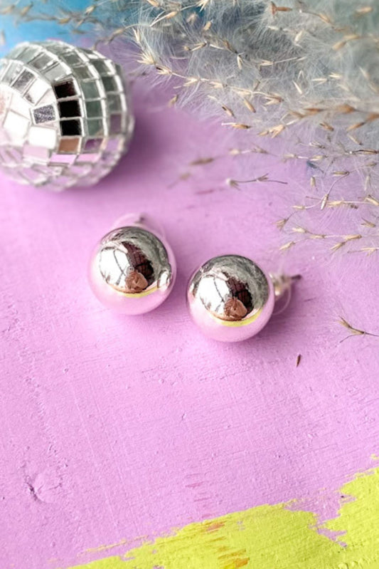 Silver Ball Stud Earrings, accessory, earrings, must have earrings, elevated earrings, elevated style, shop style your senses by mallory fitzsimmons