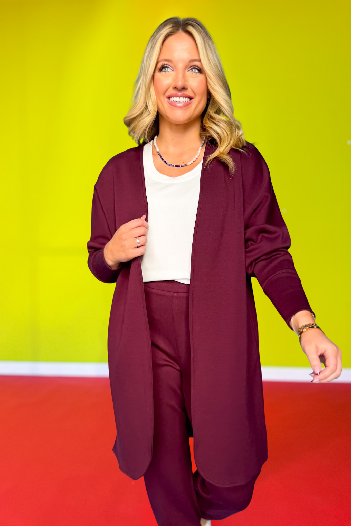 SSYS Eva Air Cardigan In Maroon *FINAL SALE*