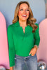  SSYS The Long Sleeve Ellie Top In Kelly Green,  ssys the label, green top, long sleeve top, must have top, elevated top, spring style, spring top, mom style, church style, brunch style, shop style your senses by mallory fitzsimmons