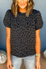 SSYS The Riley Top In Navy, SSYS the label, elevated top, elevated style, fall style, fall top, animal print top, comfortable top, chic style, mom style, shop style your senses by mallory fitzsimmons