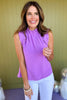 Purple Ruffle High Neck Sleeveless Top, purple top, high neck top, must have top, must have style, office style, spring fashion, elevated style, elevated top, mom style, work top, shop style your senses by mallory fitzsimmons, ssys by mallory fitzsimmons