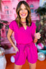  SSYS The Iris V Neck Top In Berry, ssys the label, spring break top, spring break style, spring fashion affordable fashion, elevated style, bright style, bright top, mom style, shop style your senses by mallory fitzsimmons, ssys by mallory fitzsimmons