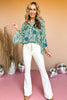 Green Paisley Printed Relaxed Fit Button Down Top, paisley, button up, collar detail, new arrival, date night, shop style your senses by mallory fitzsimmonsGreen Paisley Printed Relaxed Fit Button Down Top, paisley, button up, collar detail, new arrival, date night, shop style your senses by mallory fitzsimmons