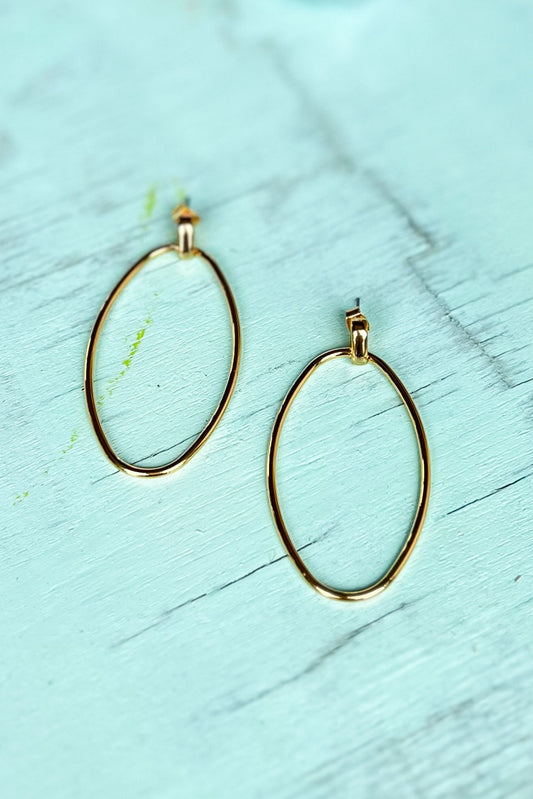 Gold Oval Dangle Earrings, Accessory, Earrings, Shop Style Your Senses by Mallory Fitzsimmons