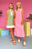 Pink Ivory Contrast Bow Shoulder Linen Maxi Dress *FINAL SALE*